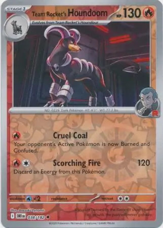 Destined Rivals Team Rocket's Houndoom #38/182 reverse holo
